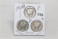 1928PDS Mercury Dimes