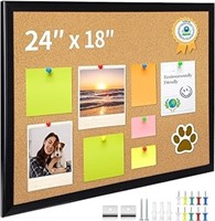 Cork Bulletin Board 24 X 18 Inches With Black