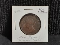 1856 Nova Scotia Half Penny Token