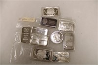 (10) 1 oz. .999 Silver bars & rounds