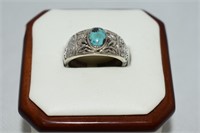 .925 Silver & Torquoise Ring Sz 8.5