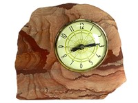 Clock Set in Polished Stone Slab
