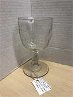 Pressed Glass Goblet - Lily Of The Valley Circa