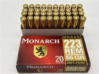(2) Monarch 223 REM 55 GR Soft Point Cartridges