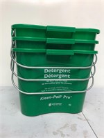 3 Small detergent clean pale pro buckets