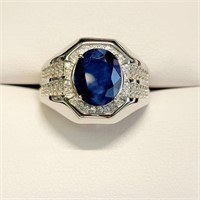 $400 Silver Sapphire(4.75ct) Ring