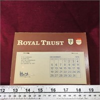 1976-77 Royal Trust Advertising Desk Calender