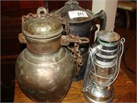 Metal Lamps and Pot