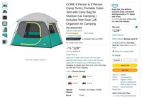 WF7527  CORE Portable Cabin Tent 4/6 Person Green