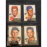 (4) 1953 Topps Baseball Stars Mixed Grade