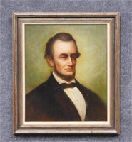 Oil on Canvas Portrait of Abraham Lincoln