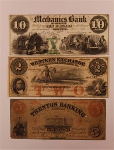 3pcs Antique United States Currency (NJ, NE, TN)