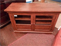 TV Console with shelves -glass doors