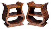 (PAIR) FRENCH ART DECO MAHOGANY SIDE TABLES