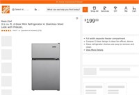 A1000  Magic Chef 3.1 cu. ft. 2-Door Mini Refriger