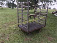 Large high side wood cart w/ cast iron wheels