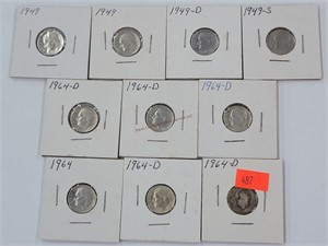 10- Silver Roosevelt Dimes