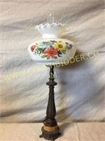 Antique lamp with globe & shade
