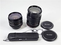 2) VINTAGE VIVITAR LENS & MINIATURE CAMERA