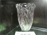 Vintage Heavy Lead Crystal Swirl Vase