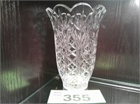 Imperial Crystal Vase Scalloped Etched Pattern
