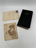 Antique 1938 Diary, 1941 Letter and Picture