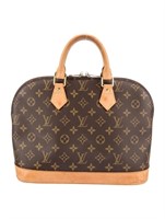 Louis Vuitton Brn Canvas Mono Zip Cls Top Hdl Bag