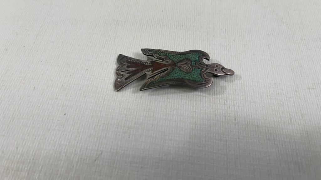 Signed Inlayed Sterling Native American Phoenix