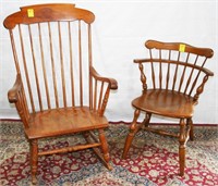 Spindle Back Arm Rocker, Maple Arm Chair