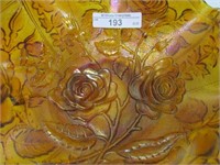 Imperial 8"  amber Open Rose ruffled bowl