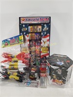 Assortment of Sparklers,  Smokers, & Fireworks
