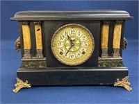 Vintage Mantle Clock, no key, needs minor repair