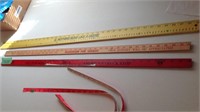 Yard sticks and tape measure