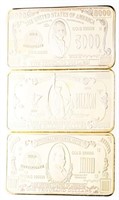 Lot 3 USA - Gold Bar Replicas - Collectibles