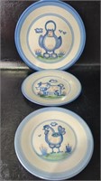 MA Hadley Pottery Plates , Duck , Cow & Chicken