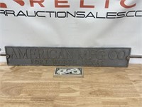 Vintage cast aluminum American MFG name plate