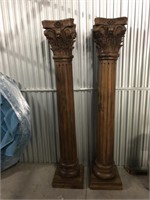 Two Gorgeous Carved Pillars (as -is) ***