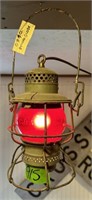 C B & Q RR w2/Red etched  globe lantern