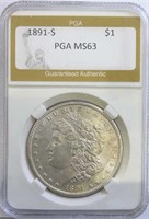 1891S Morgan Dollar  MS63 PGA
