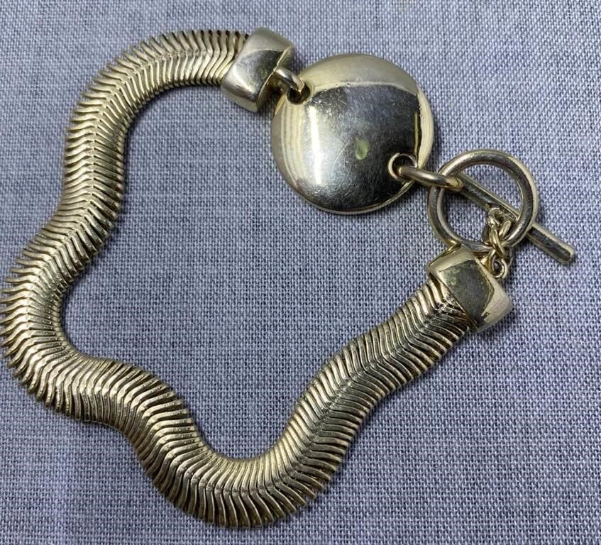 Snake Chain Disc Toggle Bracelet
