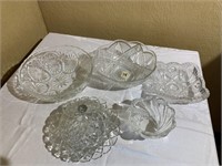 Assorted Pressed Glass Pieces