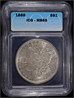 1888 MORGAN DOLLAR ICG MS65