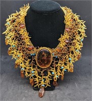 Luba Tarasova Designed Amber & Turquoise Necklace