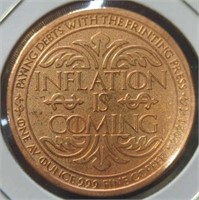 1 oz fine copper coin inflation is coming