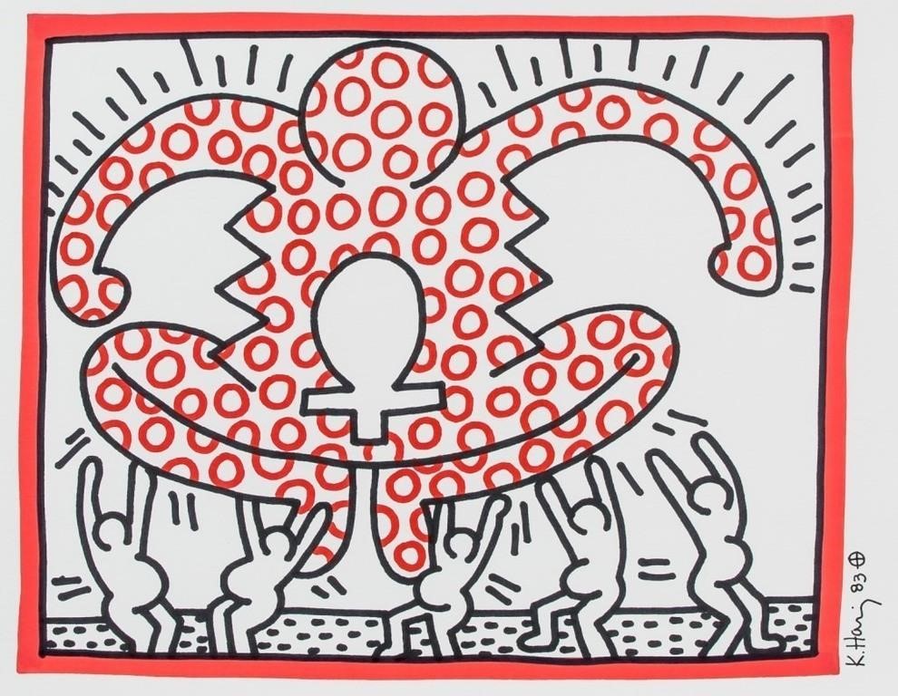 American Ink on Paper Signed Keith Haring '83