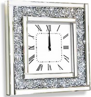 DMDFIRST Silver Mirror Clock 20x20inches