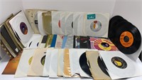 50+ 45rpm vinyl records including Elvis, Johnny