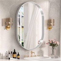 26x38IN Arched Gold Bathroom Mirror