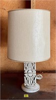 Vtg Ceramic Carved Lamp Works