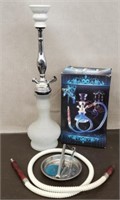 Frosted White Hooka with Hose in Box